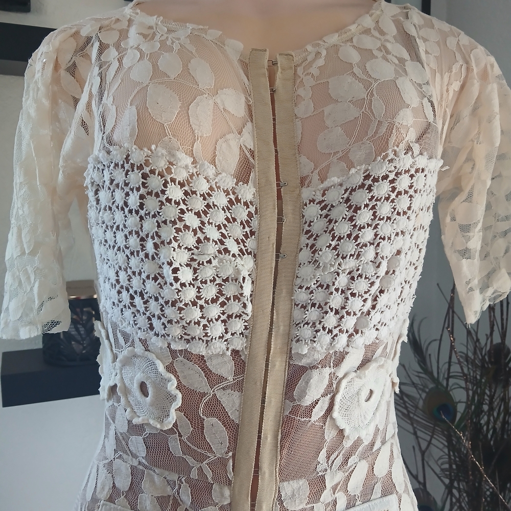 Byron Lars Cream Lace  Sleeve Dress - Picture 6 of 16